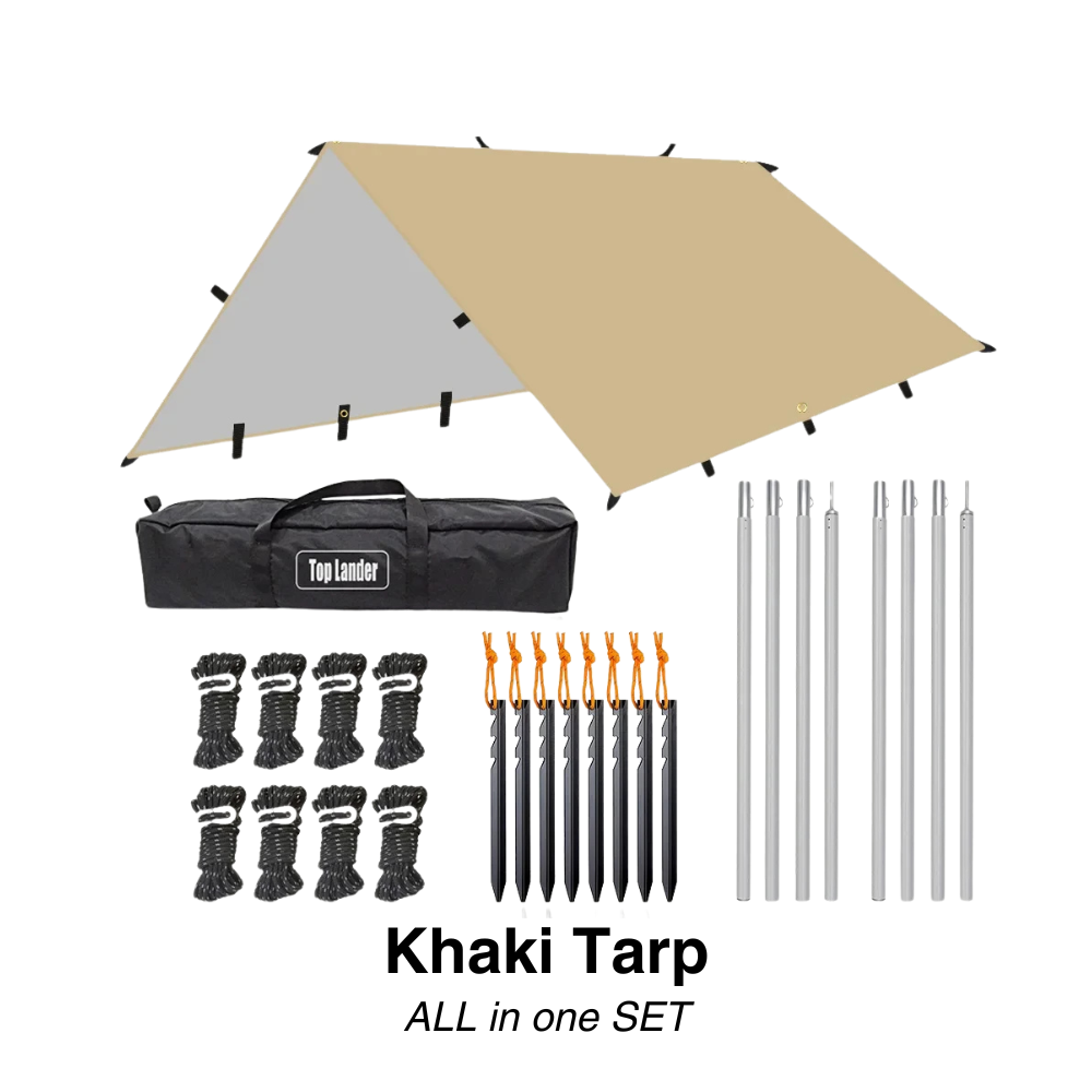 Versatile sun & rain protection tarp