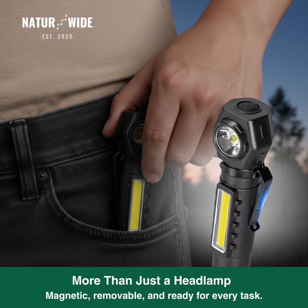 Multifunctional 2-in-1 LED flashlight & headlamp