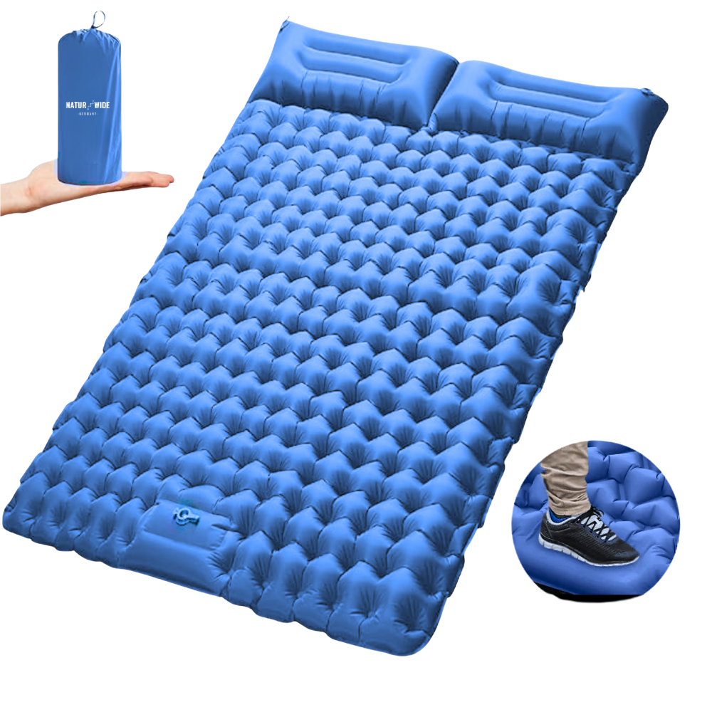 Ultralight, compact 2-in-1 sleeping mat – ideal for any adventure for two.