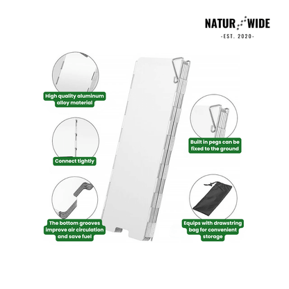 Ultralight 9-Plate Foldable Camping Stove Windshield