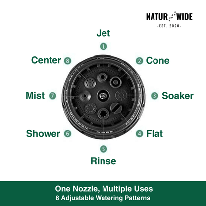 Garden Hose Nozzle 8-in-1 – Non-Slip & Versatile