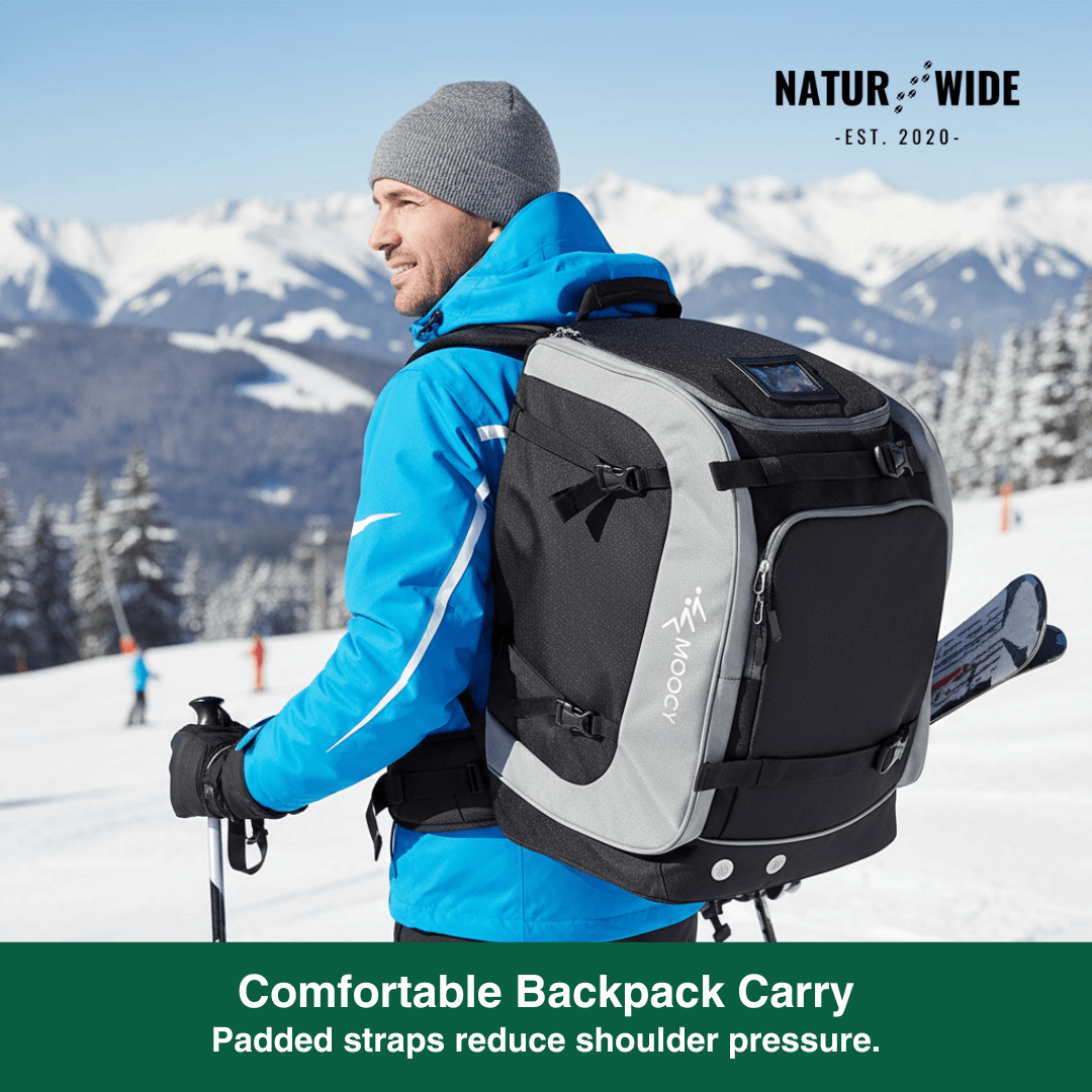2200oz Ski Boot Bag Backpack – Large Capacity for Helmet, Boots &amp; Gear