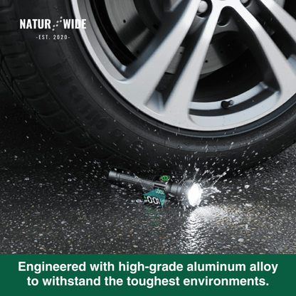 Aluminum LED Flashlight – Rechargeable, Waterproof &amp; Power Display