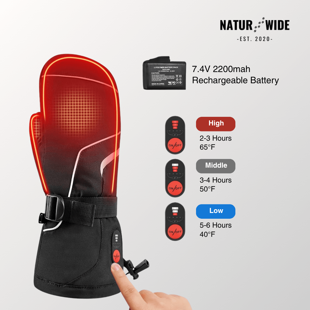 Rechargeable Waterproof Electric Heated Winter Mittens