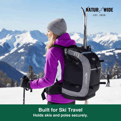 2200oz Ski Boot Bag Backpack – Large Capacity for Helmet, Boots &amp; Gear
