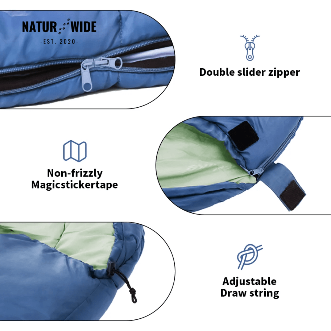NaturWide Mummy Sleeping Bag – Lightweight &amp; Warm for Outdoor