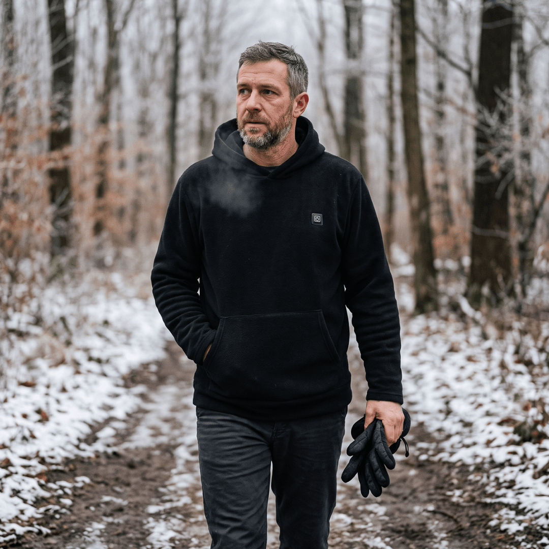 USB Heated Hoodie – Unisex Zip-Up with Thick Wool Lining