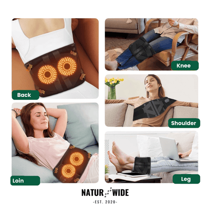 Back Massage Belt – Heating Pad, Vibration &amp; Red Light Therapy