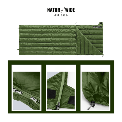 90% Goose Down Sleeping Bag – 3-Season Ultralight Envelope Style