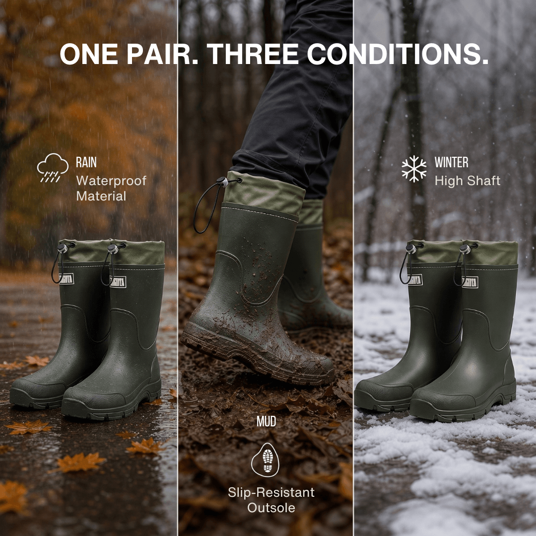 Waterproof Outdoor Rubber Boots Unisex – Slip-Resistant, Durable &amp; Long-Lasting
