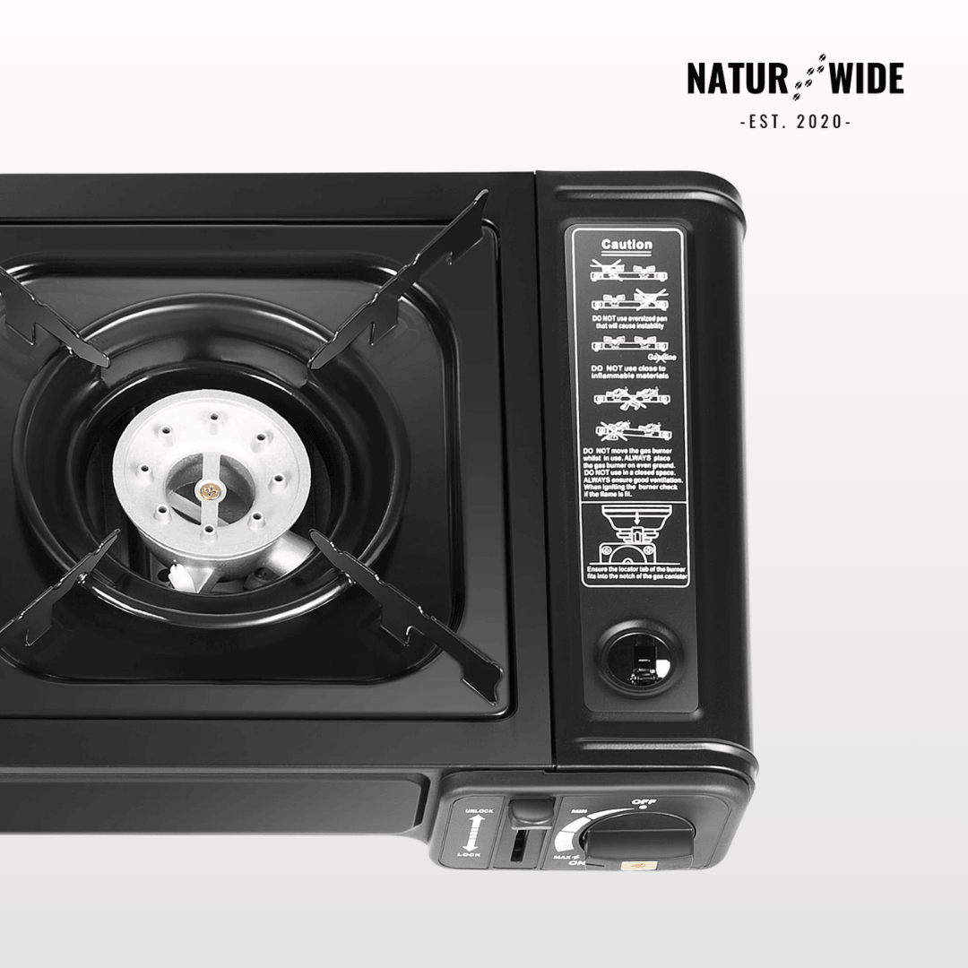 2500W Portable 2-Burner Camping Stove with Grill Tray & Carrying Case