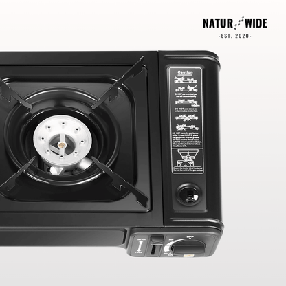 2500W Portable 2-Burner Camping Stove with Grill Tray & Carrying Case