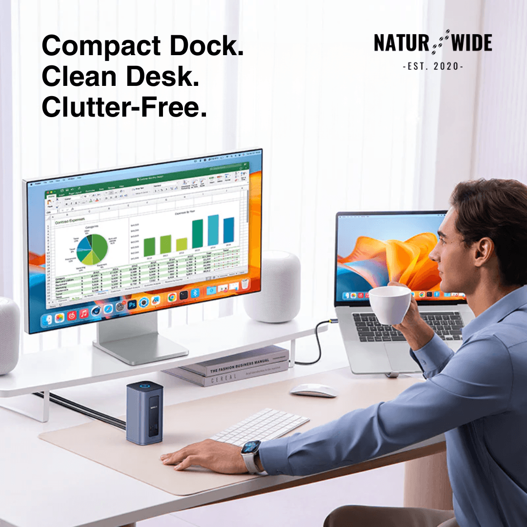 12-in-1 USB-C Hub – Dual 4K HDMI, 100W PD, RJ45, SD/TF