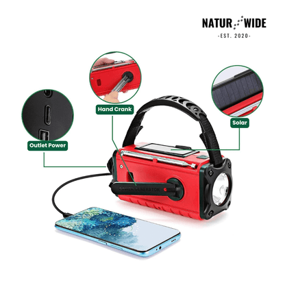 Emergency Crank Radio 10000mAh – Solar, Flashlight & SOS Alarm