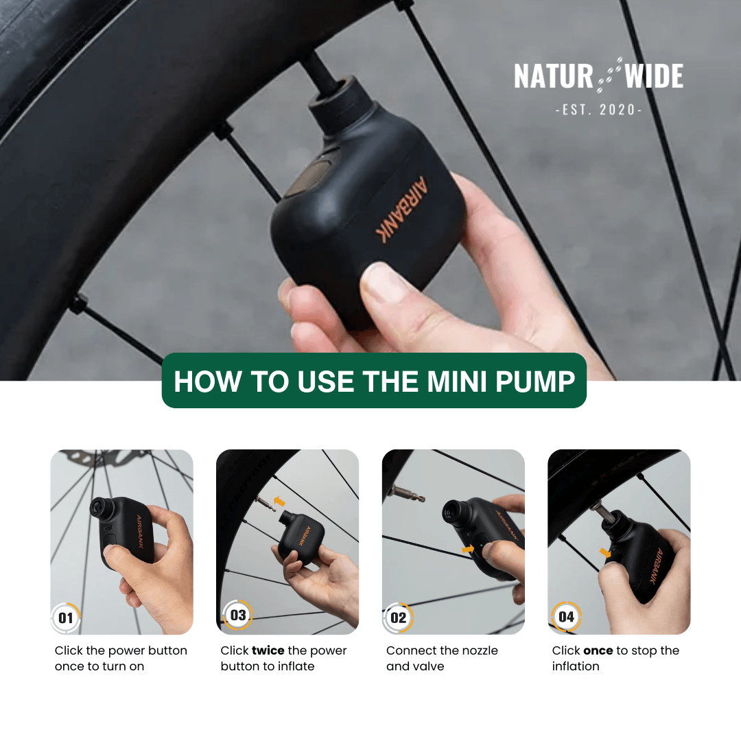 Mini Portable Rechargeable Bike Pump - 100PSI