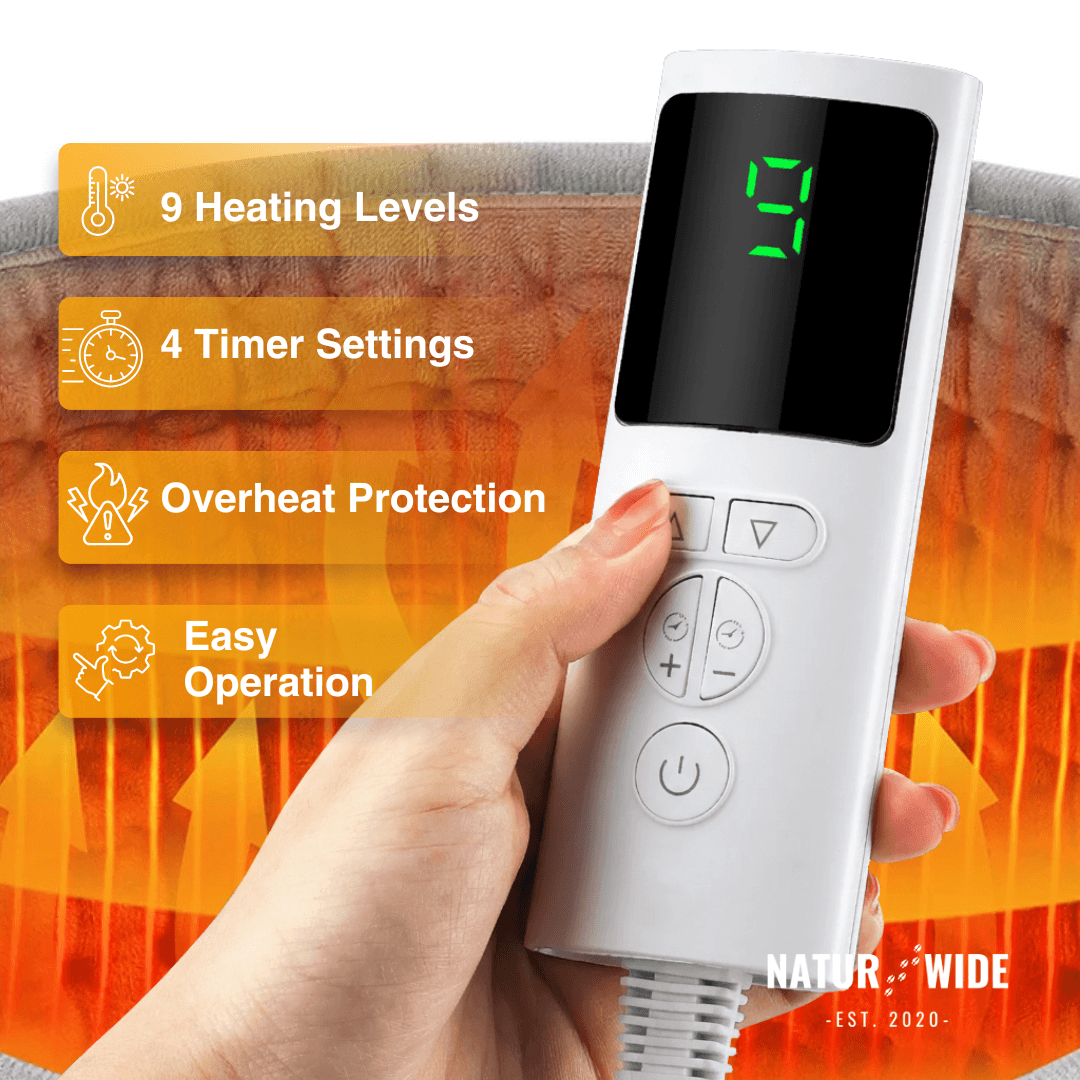 Electric Back Heating Belt – Waist Warmer with 9 Heat Settings &amp; Timer