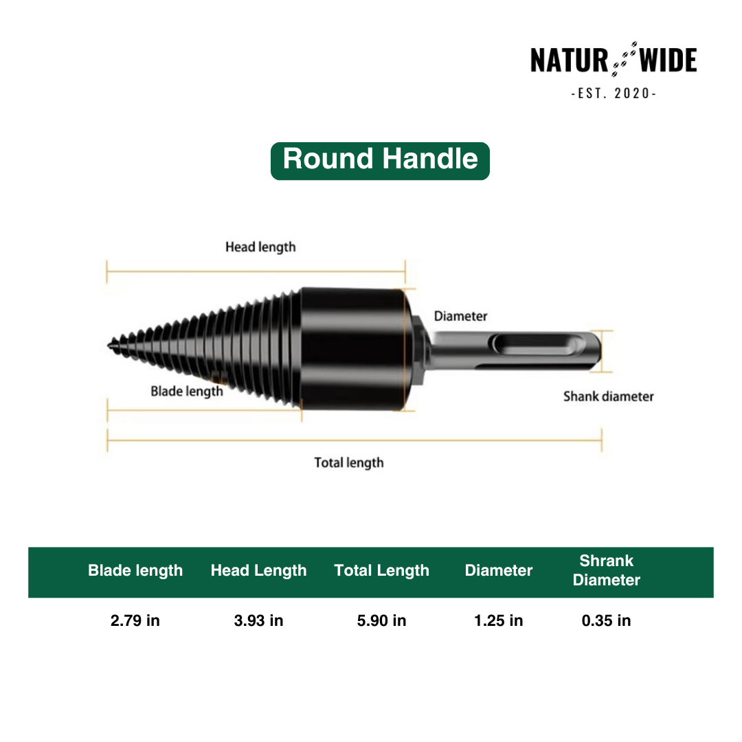Firewood Splitter Drill Bit 32mm – Wood Splitting Cone