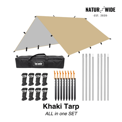 Versatile sun &amp; rain protection tarp