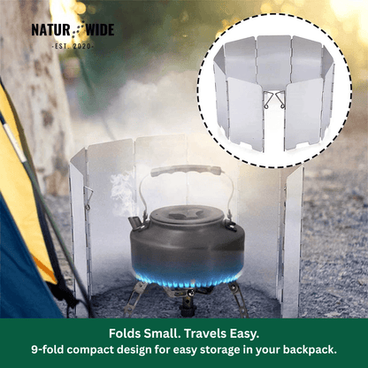 Ultralight 9-Plate Foldable Camping Stove Windshield