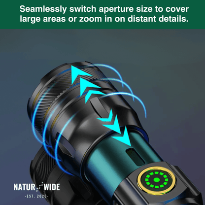 Aluminum LED Flashlight – Rechargeable, Waterproof &amp; Power Display