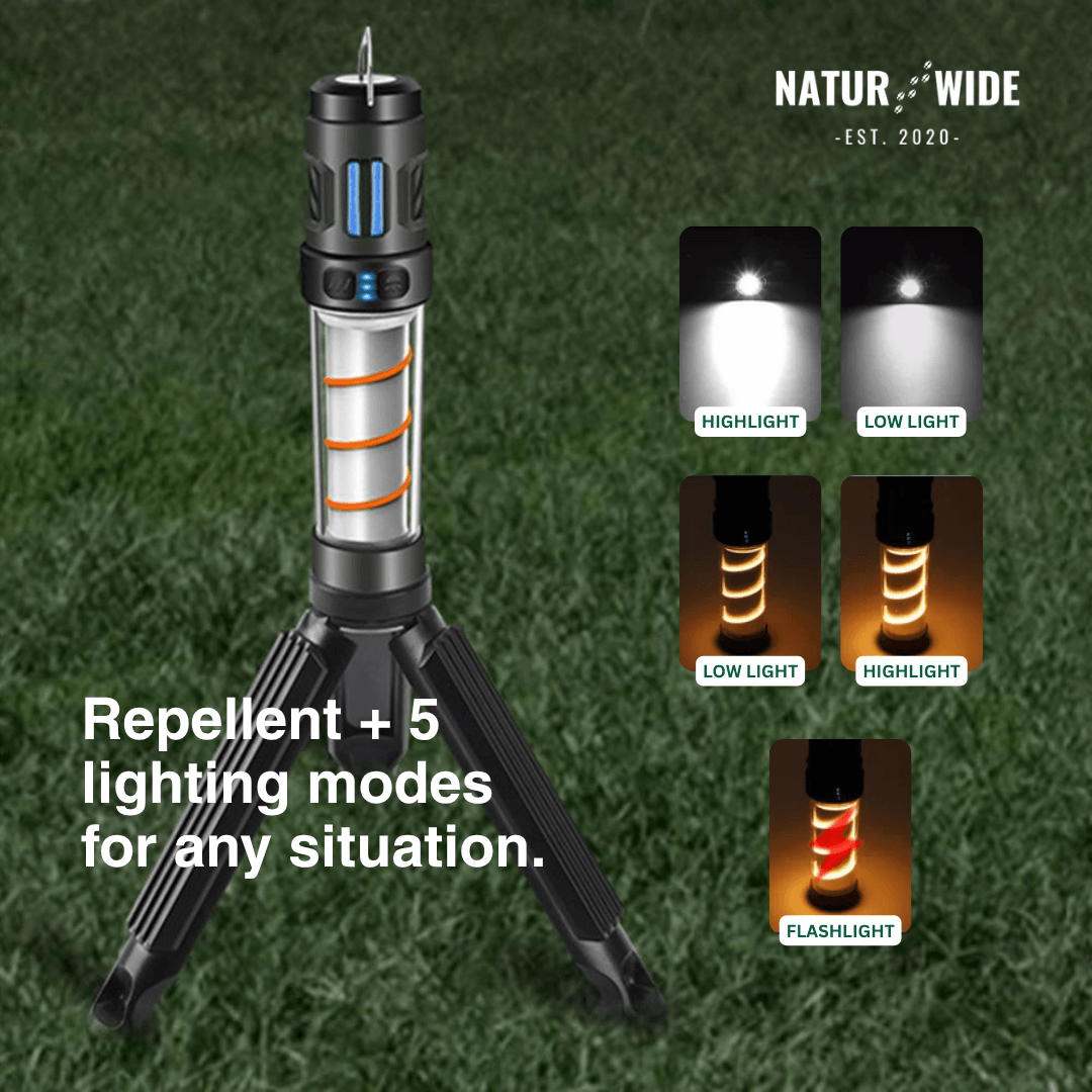 5-in-1 Camping Lamp – LED Flashlight & Mosquito Repellent Light