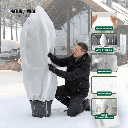 Winter Plant Protection Bag – Fleece Frost Cover with Zipper