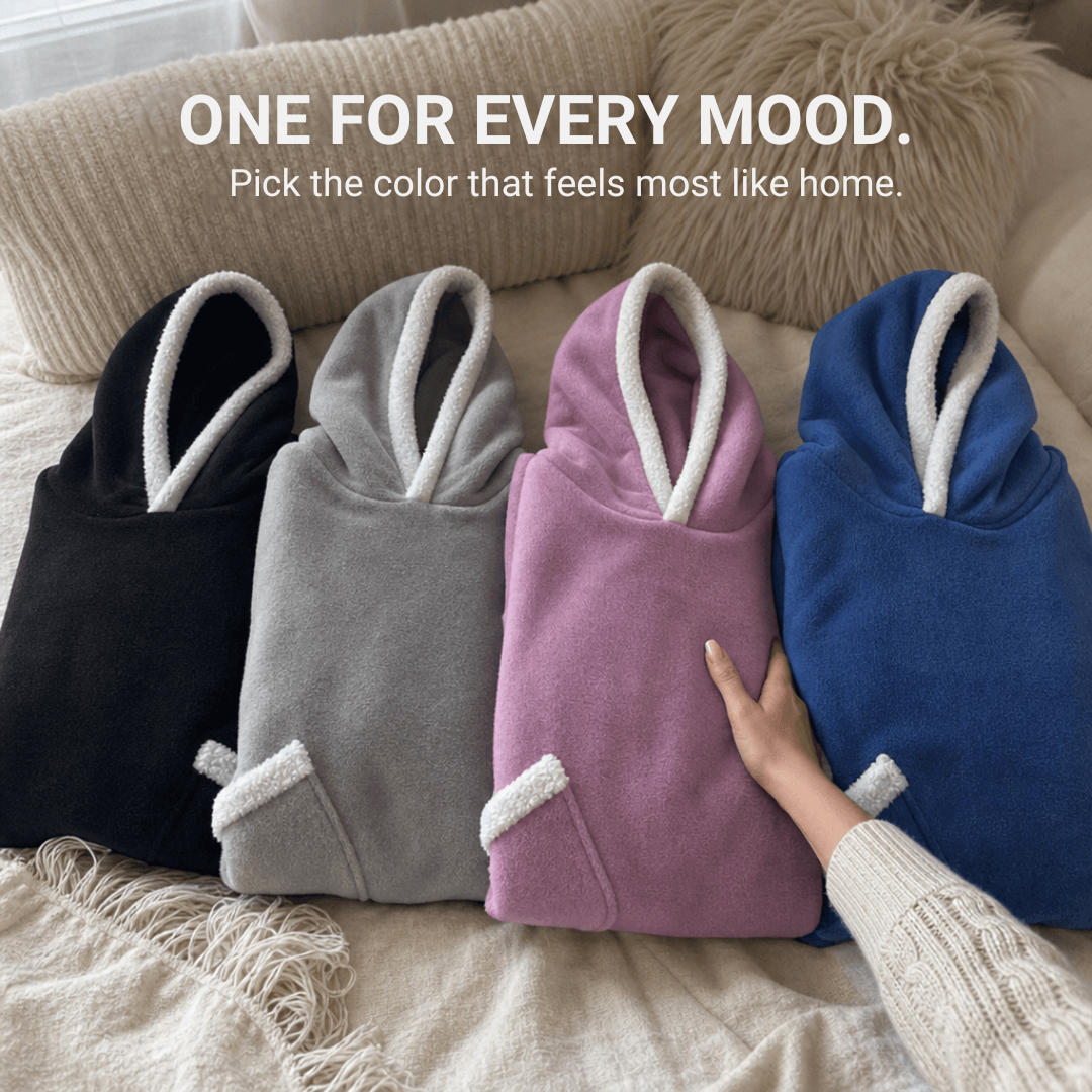 Oversized Flannel Blanket Hoodie – Wearable Blanket with Sleeves &amp; Hood