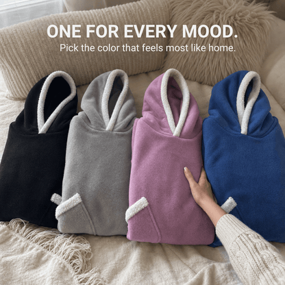 Oversized Flannel Blanket Hoodie – Wearable Blanket with Sleeves &amp; Hood