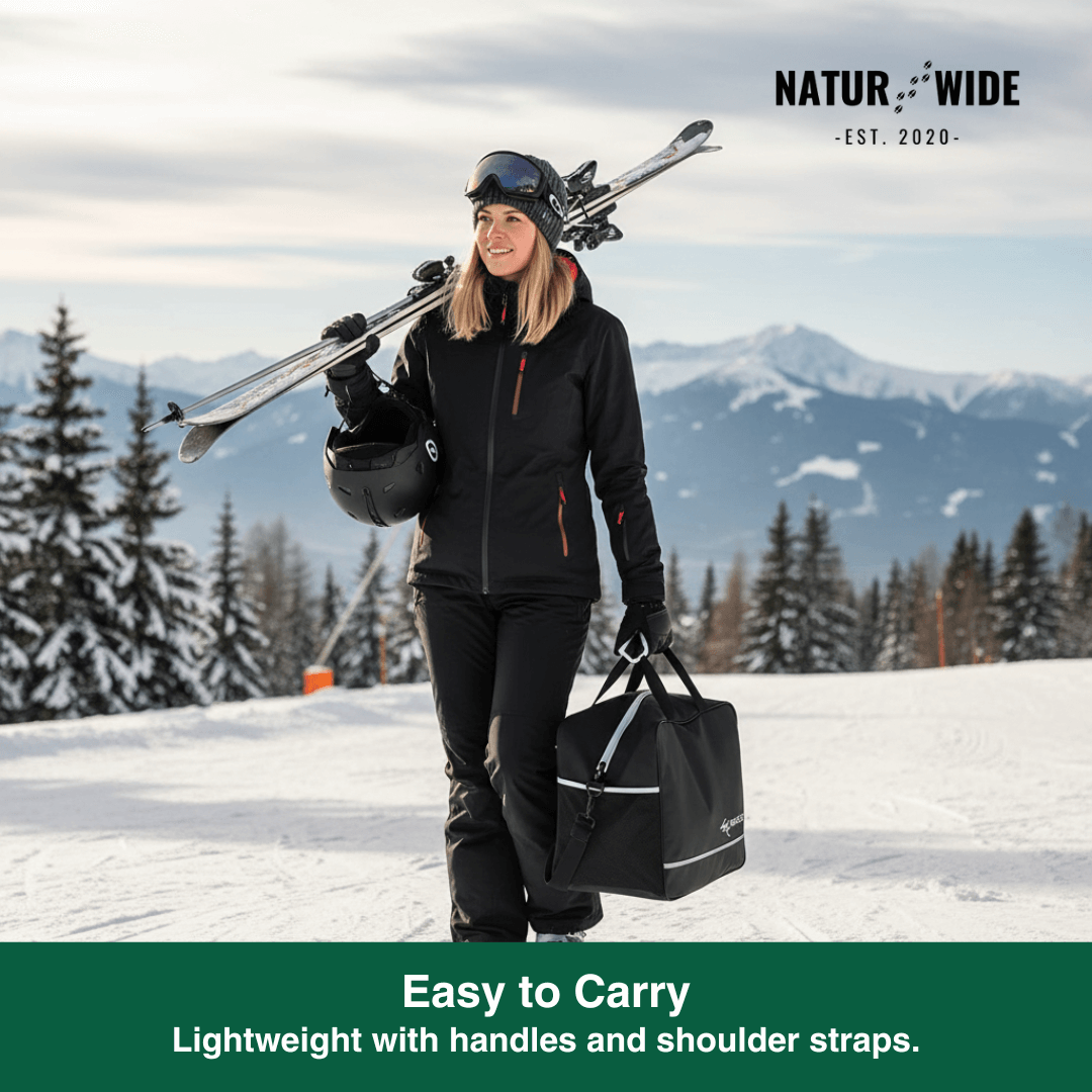 2-Piece Ski Bag Set – Ski Carrier &amp; Boot Bag Combo (Adjustable up to 80")