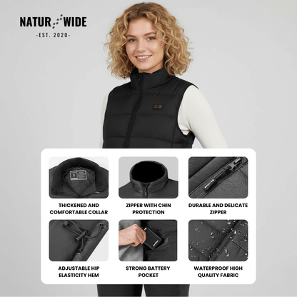 Heated Vest – 9 Heating Zones, USB Rechargeable &amp; Waterproof