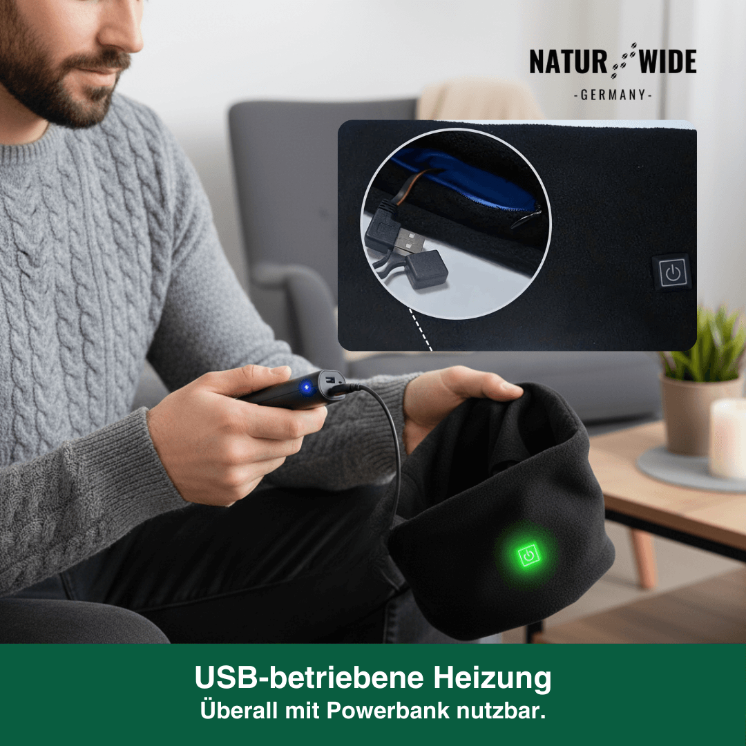 USB Heated Neck Warmer – Electric Scarf with 3 Heat Settings