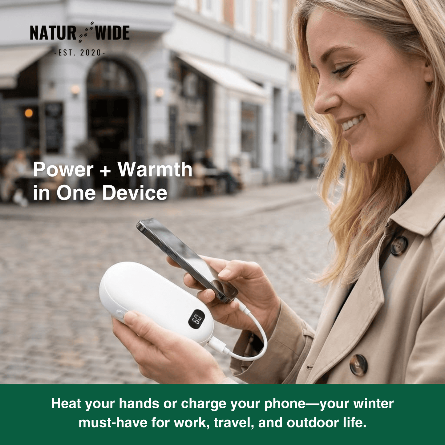 Double-Heat Hand Warmer – Rechargeable Pocket Warmer