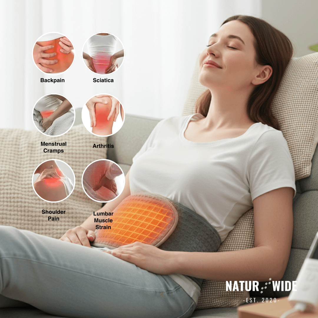 Electric Back Heating Belt – Waist Warmer with 9 Heat Settings &amp; Timer