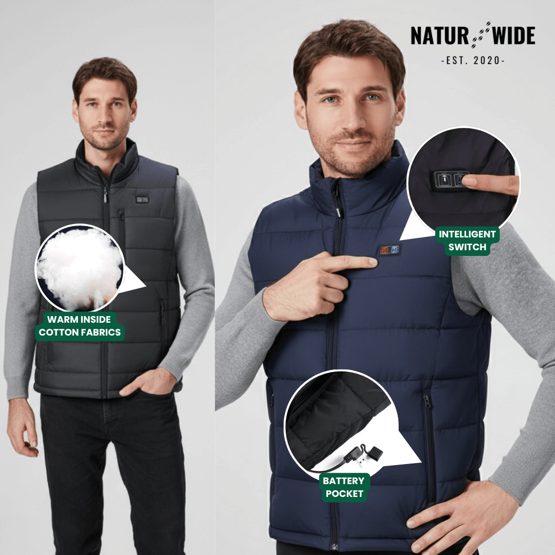 Heated Vest – 9 Heating Zones, USB Rechargeable &amp; Waterproof