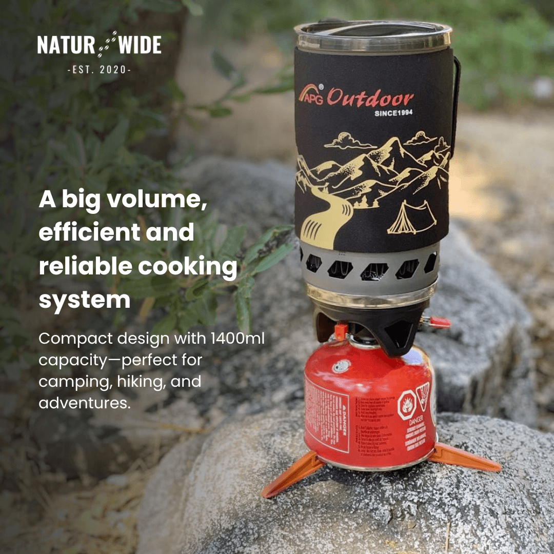 Portable 1.4L Camping Stove & Pot Cooking System