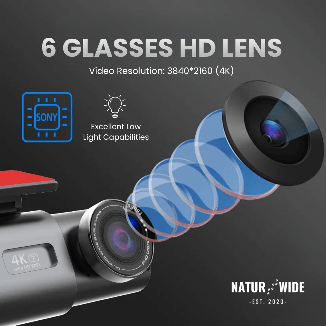 4K Dash Cam with Night Vision, Wi-Fi, GPS & 24H Parking Monitor