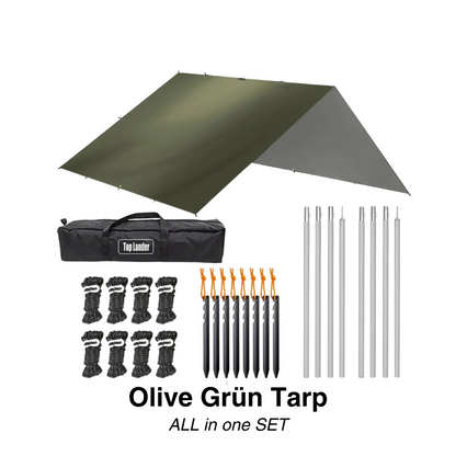 Versatile sun &amp; rain protection tarp