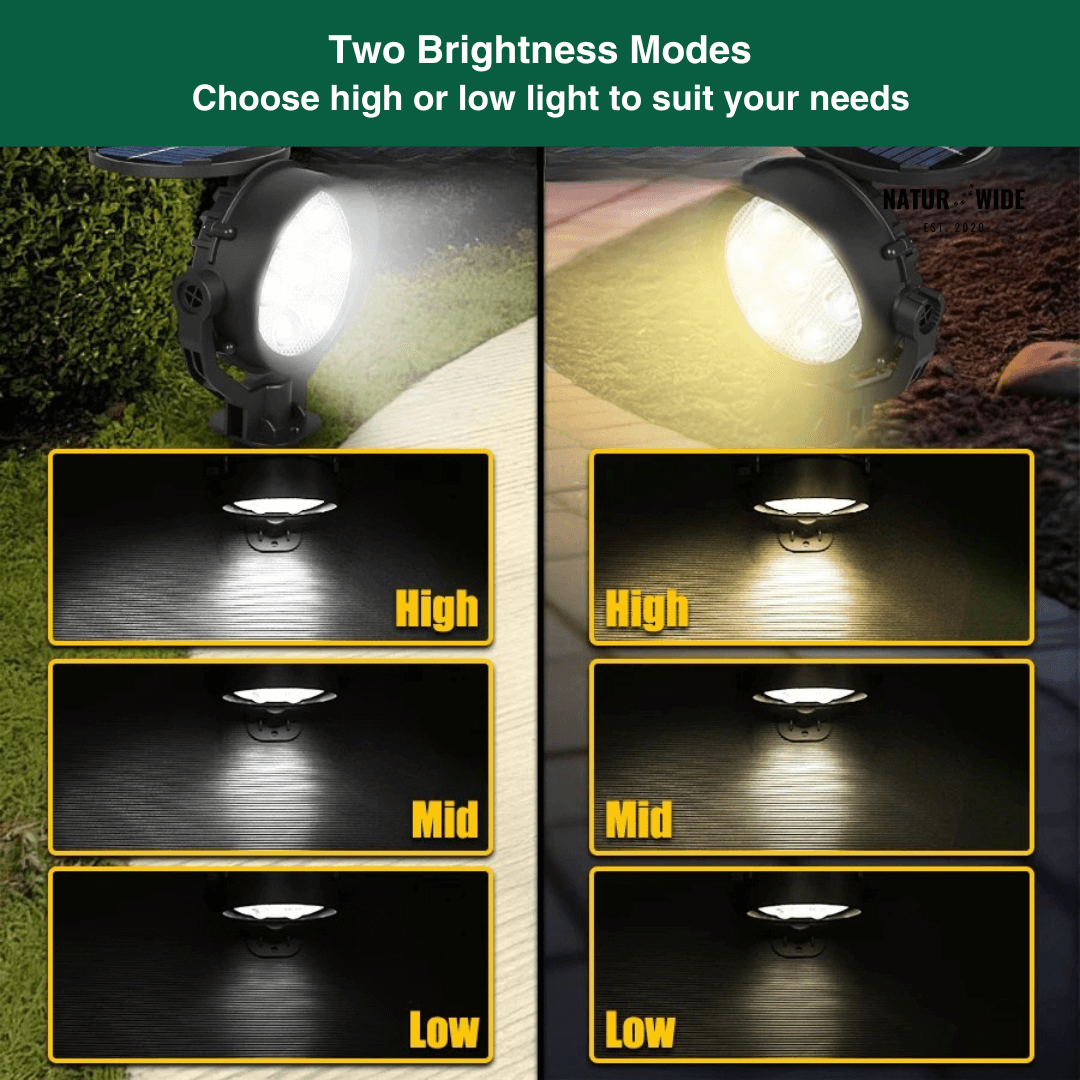 Solar Garden Spotlight 9 LED – RGB & White, IP65 & Adjustable (2-in-1)