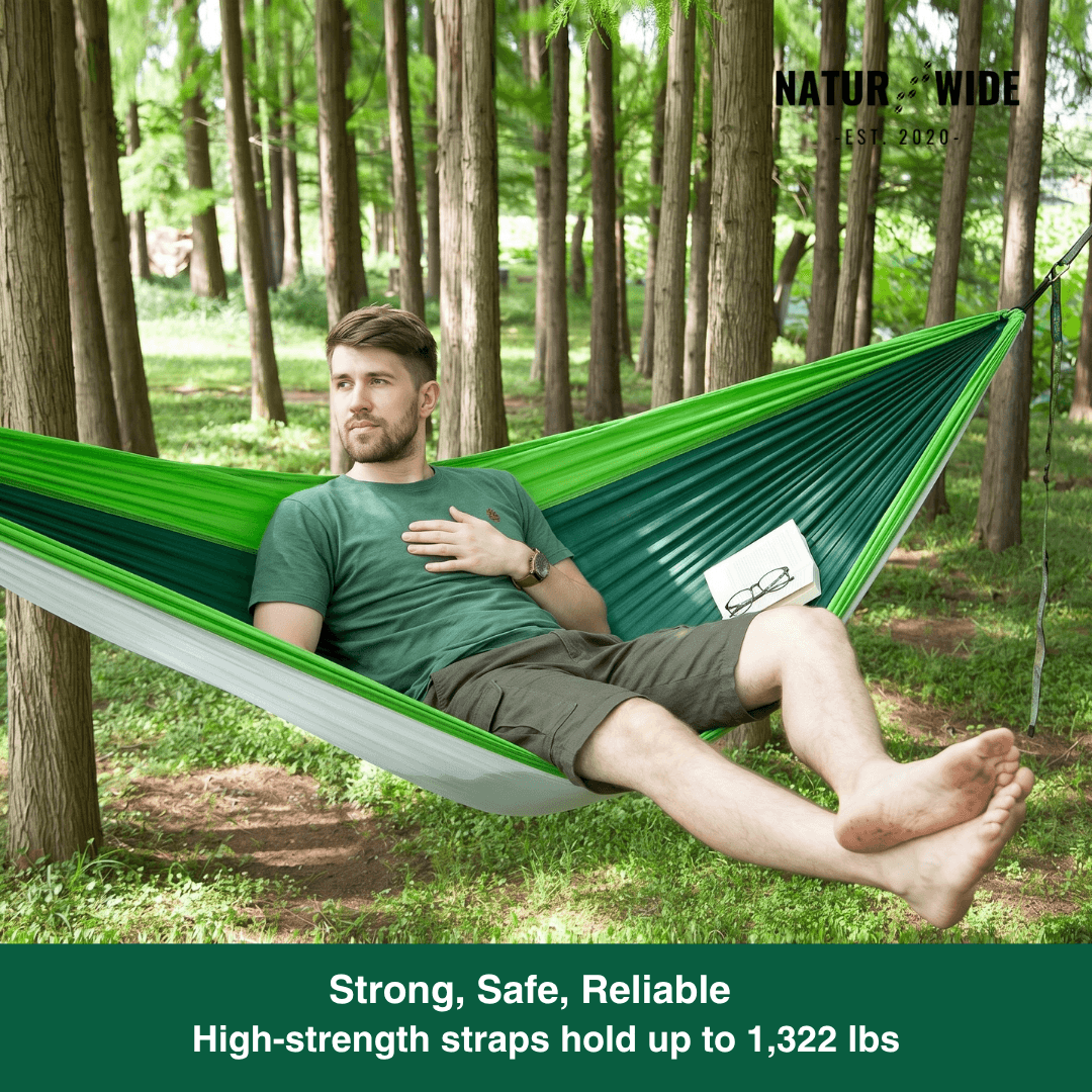 Camping Hammock with Mosquito Net, Rain Fly Tarp & Carry Bag