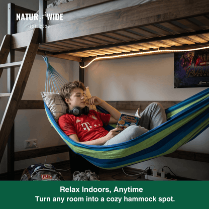 Striped Canvas Hammock – Single & Double Outdoor Sleeping Swing