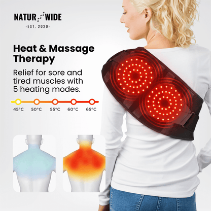 Back Massage Belt – Heating Pad, Vibration &amp; Red Light Therapy