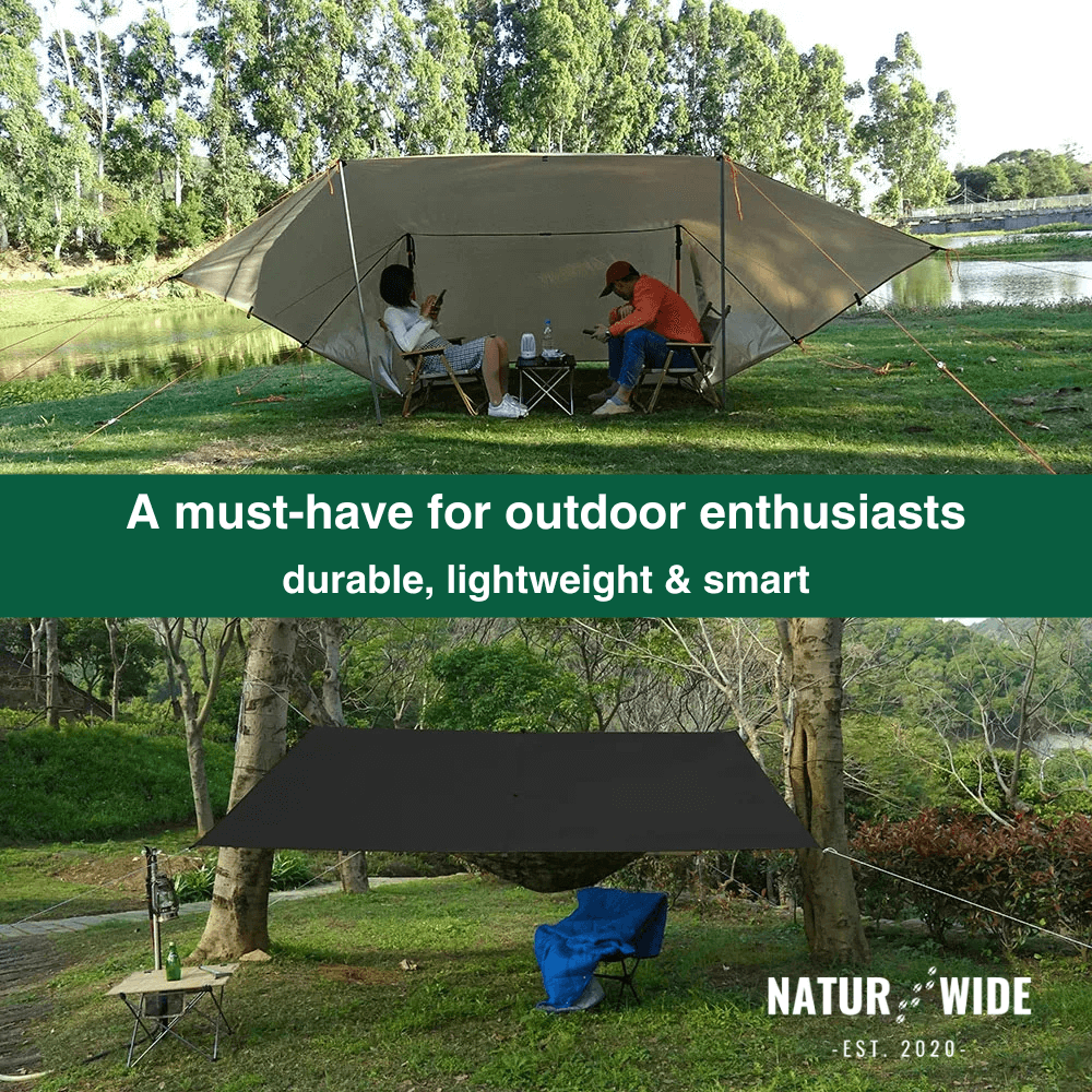 Versatile sun &amp; rain protection tarp
