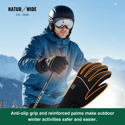 Heated Gloves – 3 Heat Levels, Waterproof &amp; Windproof