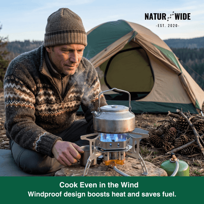 3-Head 5800W Folding Gas Camping Stove – Portable Backpacking Burner