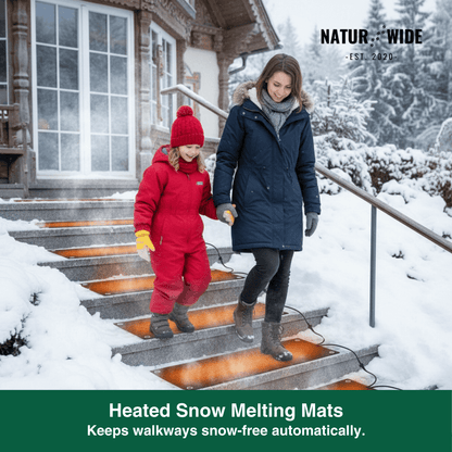 Heated Snow Melting Mat - Non-Slip Stair &amp; Walkway Heater