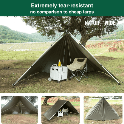 Versatile sun &amp; rain protection tarp