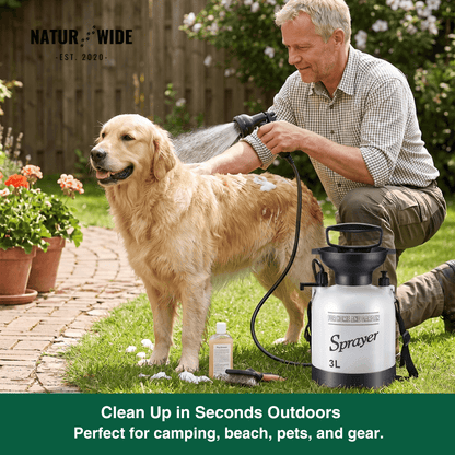 Portable Manual Camping Shower – 3/5/8L Hand Pump with 3m Hose