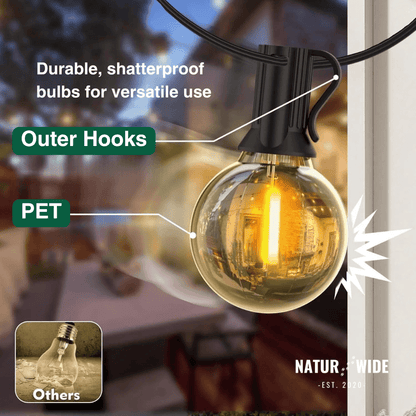 LED Outdoor String Lights – Shatterproof & Weatherproof (Plugin)