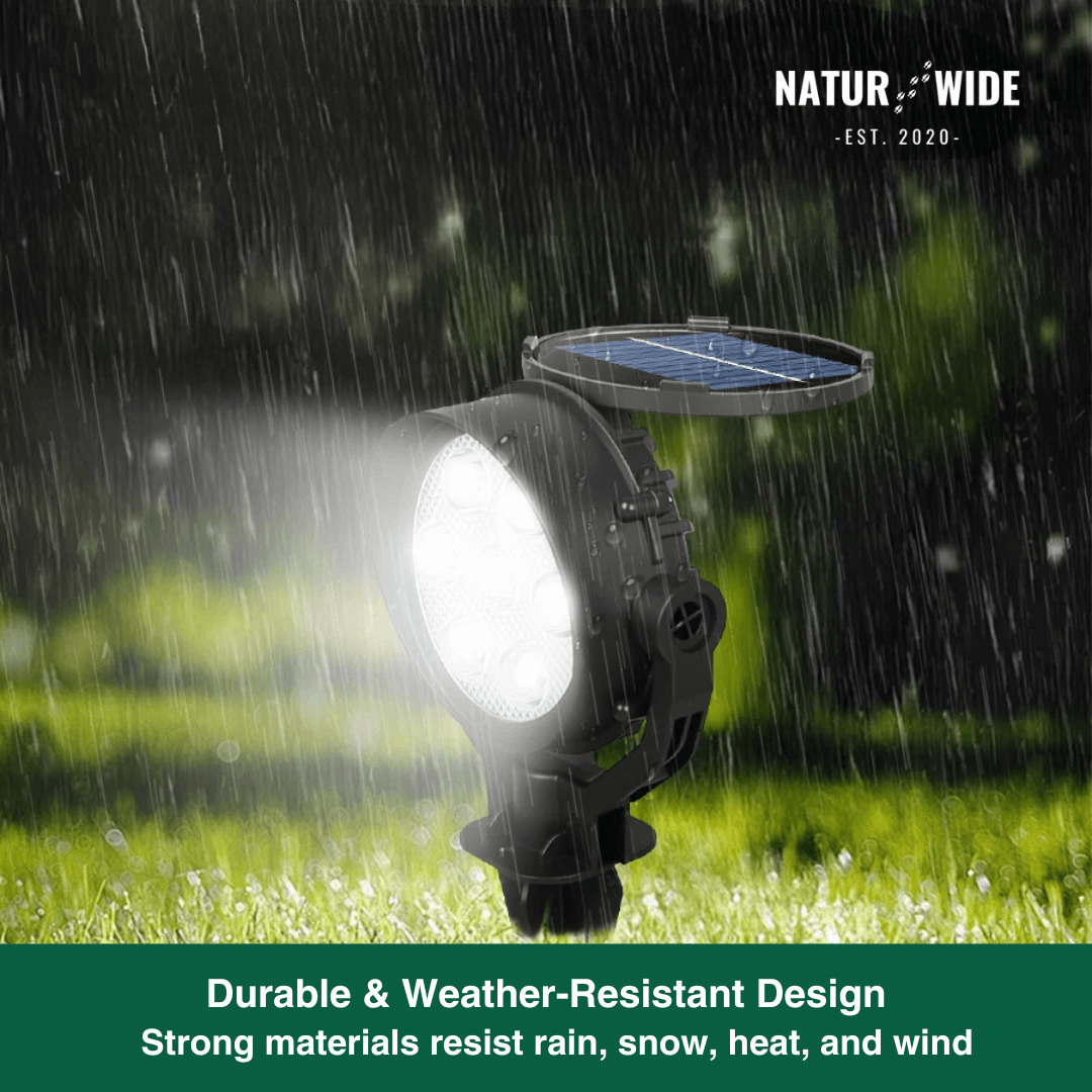 Solar Garden Spotlight 9 LED – RGB & White, IP65 & Adjustable (2-in-1)