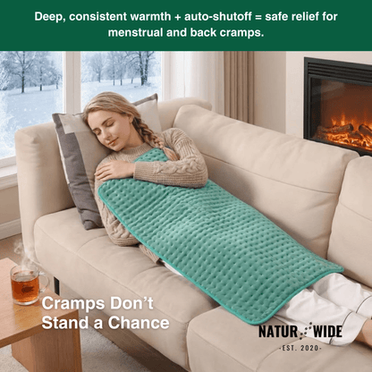 Electric Heating Blanket - Heat Pad for Back, Belly &amp; Legs with 6 Temperature Levels